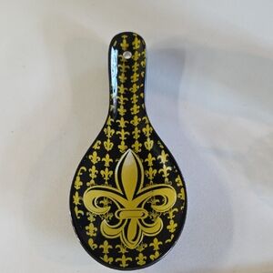 New Orleans Saints Black and Gold Fleur-de-Lis Spoon Rest